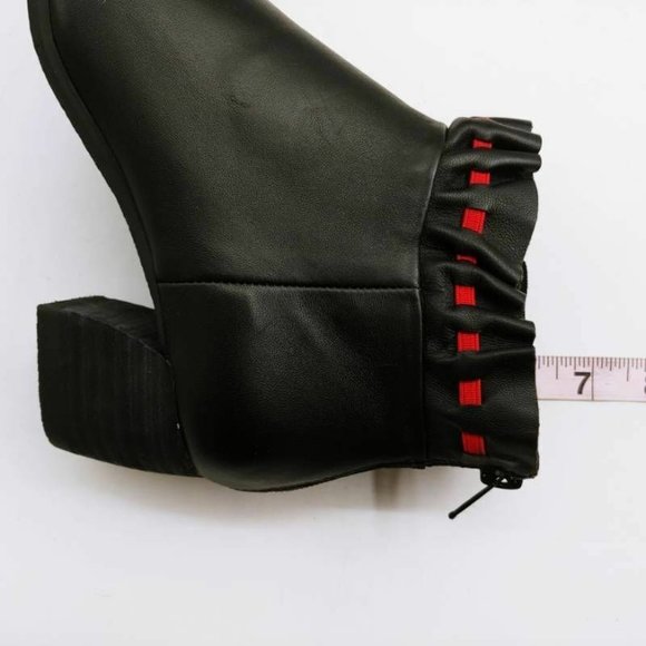 Lori Goldstein Womens Binnie Ankle Booties Black Zipper Leather Block Heels 6 M - Picture 8 of 10